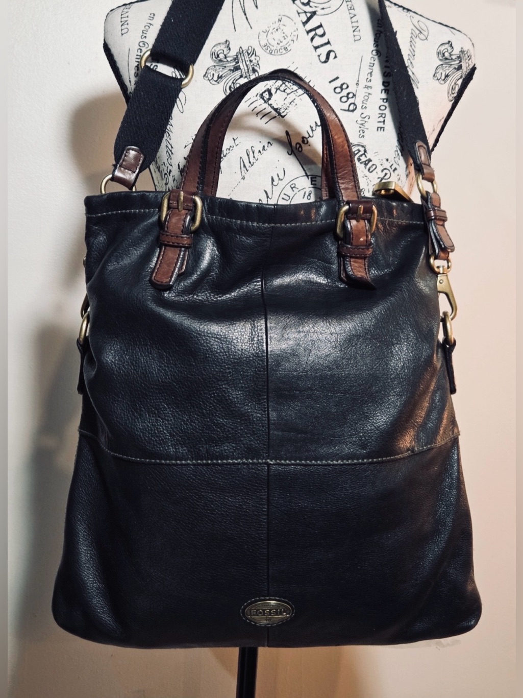 Fossil Leather Explorer Tote Bag